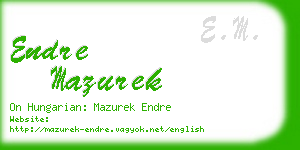 endre mazurek business card